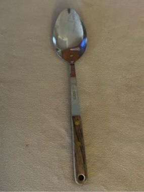 Robinson Stainless USA Vintage Serving Spoon with wood Handle Kitchen Utensils